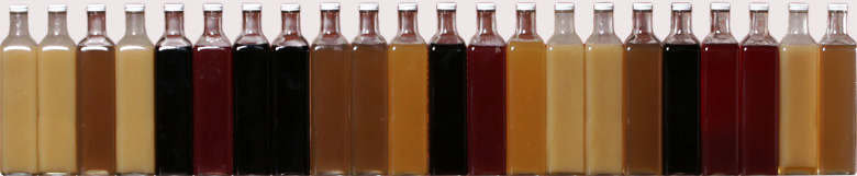 syrup bottles